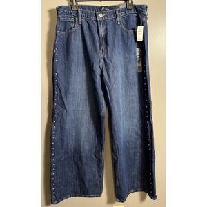 Gap Women's 14/32R High-Rise Wide Leg Jeans Blue
